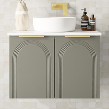 Arco 750mm Wall Hung Single Vanity with Solid Surface Countertop